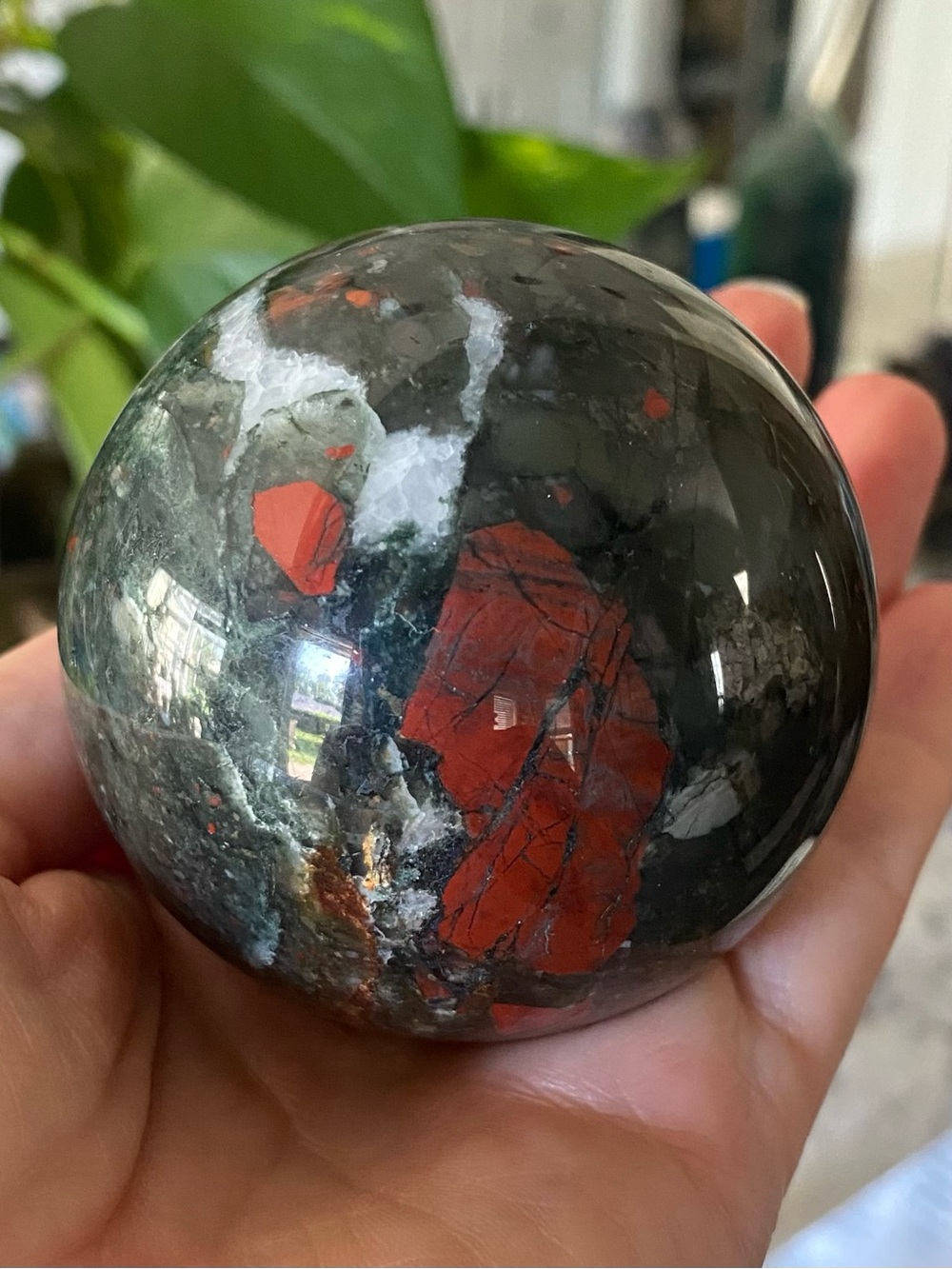 ❤️🌿 2.38” AFRICAN BLOODSTONE SPHERE 🌿❤️
